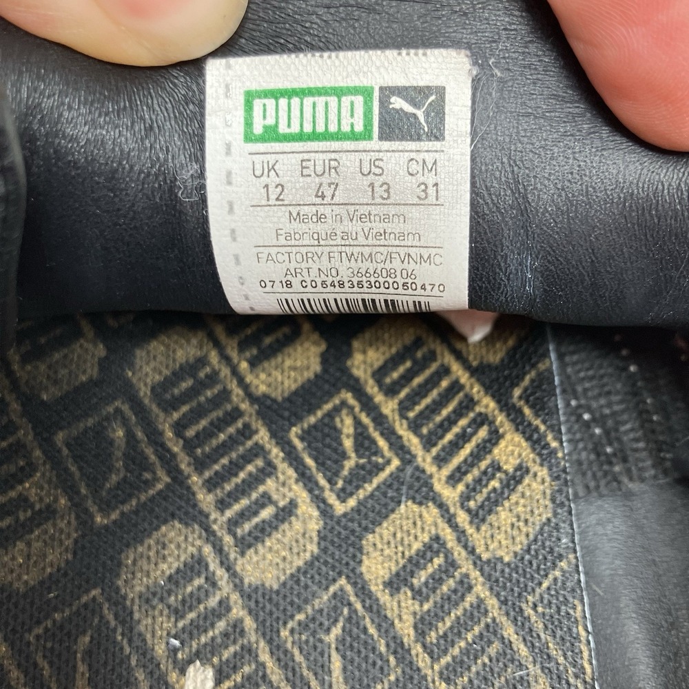 PUMA California Men Size 13 Black Suede Leather White Formstrip Gum Sole - Picture 11 of 16